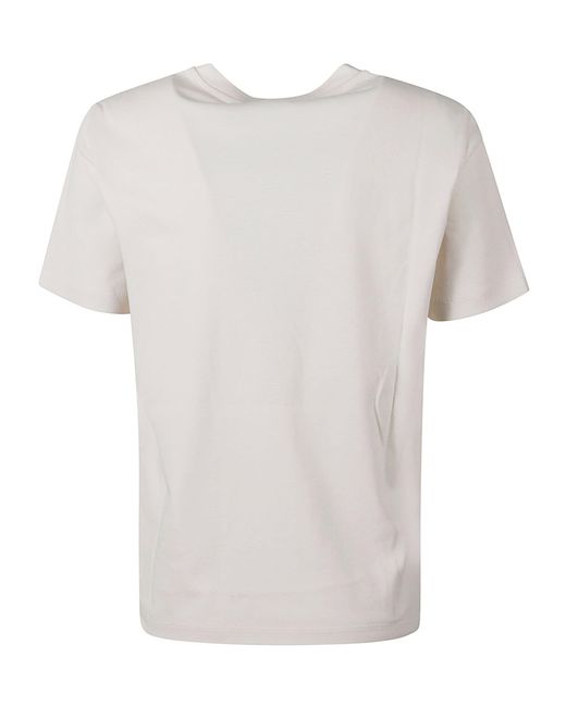 Max Mara White Sax Jersey T Shirt With Pocket