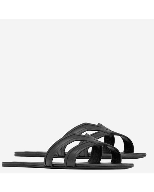 Saint Laurent Black Leather Sandals Calf