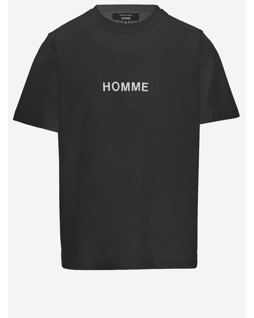 Homme by Michele Rossi Black T-Shirt Cotton With Logo T-Shirts And Polos for men