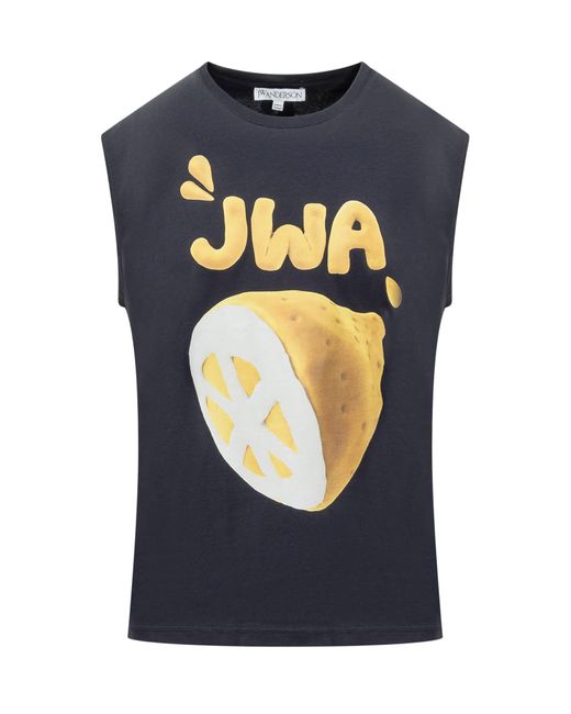 J.W. Anderson Blue Tank Top With Jwa Lemon for men