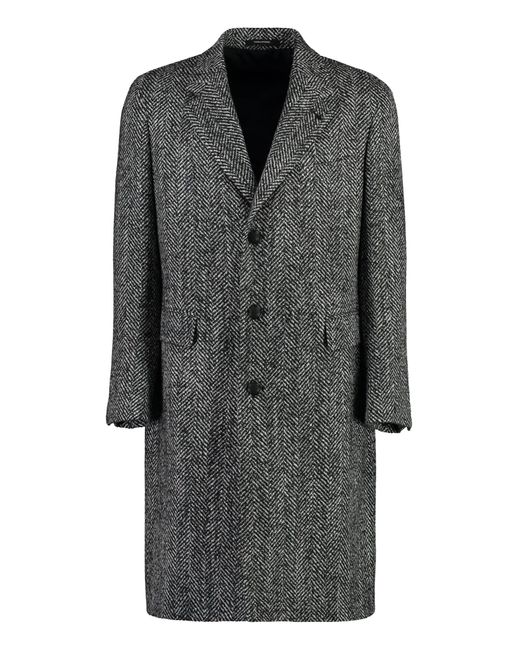 Tagliatore Gray Wool Blend Coat for men