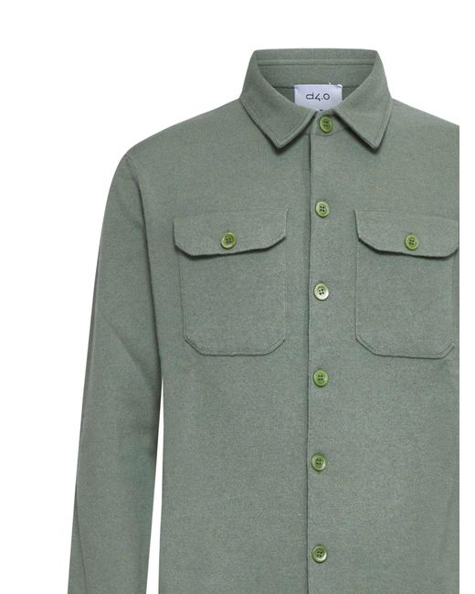 D 40 Green Cashmere Shirt Jacket for men