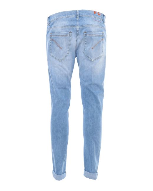 Dondup Blue Washed Effect Light Jeans for men