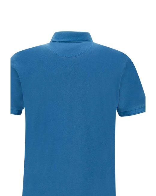 Woolrich Blue Mackinack Cotton Piquet Polo Shirt for men