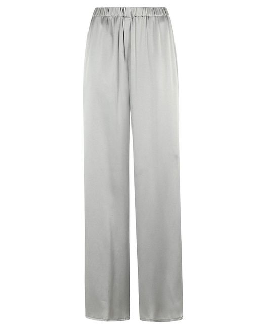 Antonelli Gray Talia Wide-Leg Satin Pants