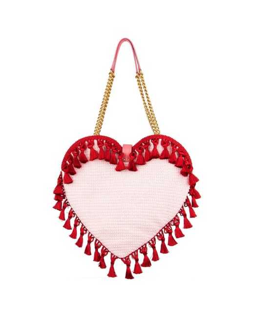 Dolce & Gabbana Red My Heart Crochet Bag