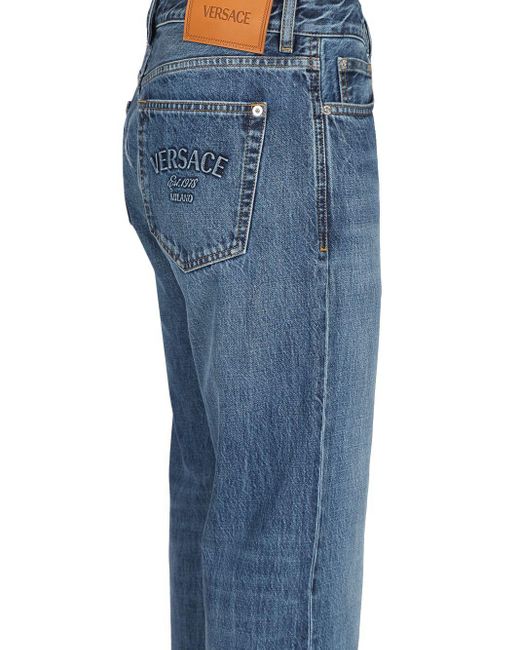 デニム・ジーパン Versace Pant Denim Stone Wash Denim Fabric Versace Stone Washed Jeans in Blue for Men | Lyst
