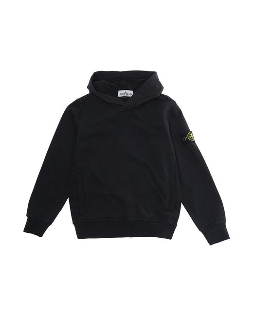 Stone Island Blue Hoodie For Kids Cotton Hoods & Sweatshirts for men