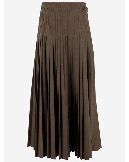 Burberry Multicolor Long Pleated Skirt