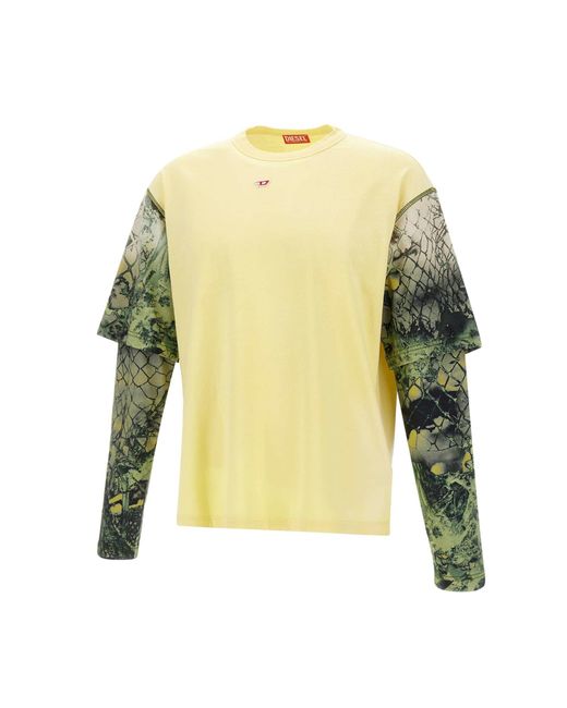 DIESEL Yellow T-Wesher Cotton Sweater for men