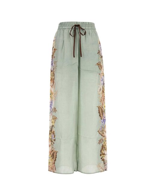 Zimmermann Green Mint Silk Coco Pyjama Pant