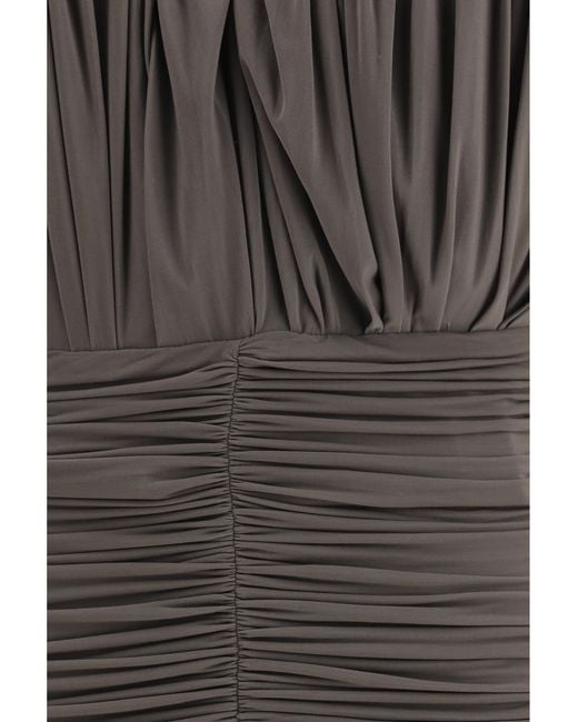 Magda Butrym Gray Asymmetrical Petal Mini Dress Cupro; Elastane