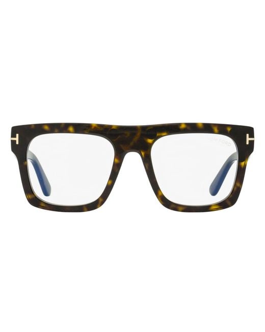 Tom Ford Black Square Clip-On Eyeglasses Tf6068-B 052 53Mm Ft6068 Plastic (Acetate) for men
