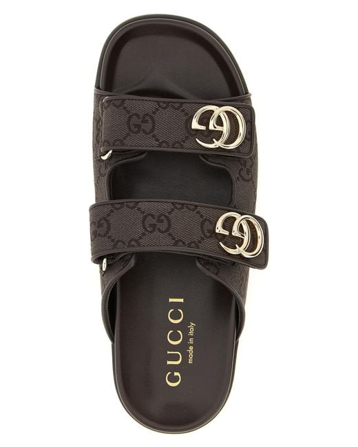 Gucci Black Cotton Slides Shoe