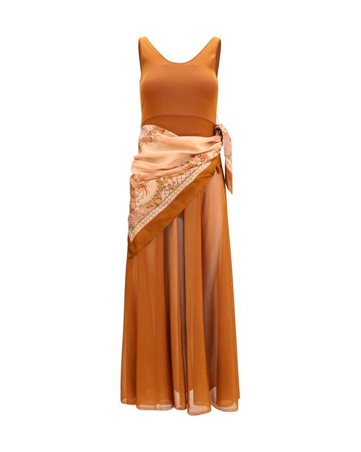 Zimmermann Brown Aster Scarf Maxi Dress Viscose; Polyamide; Elastane