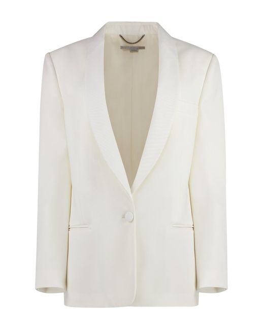 Stella McCartney White Wool Blazer With Two Buttons