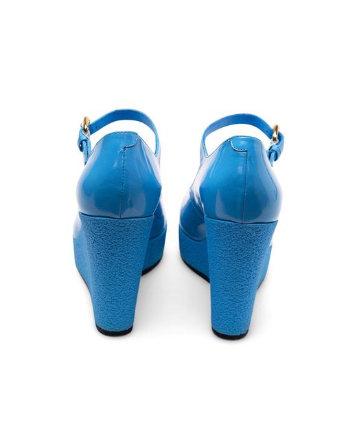 Hogan Blue H449 Lace-Up Platform Boots
