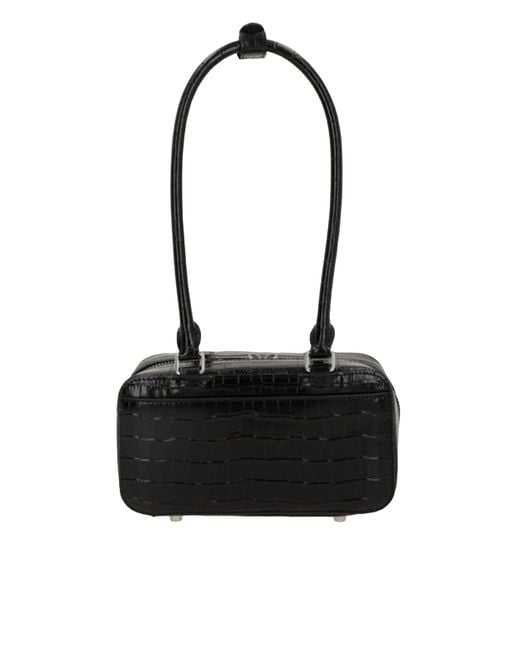 Self-Portrait Black Shoulder Bag Crocodile-Effect
