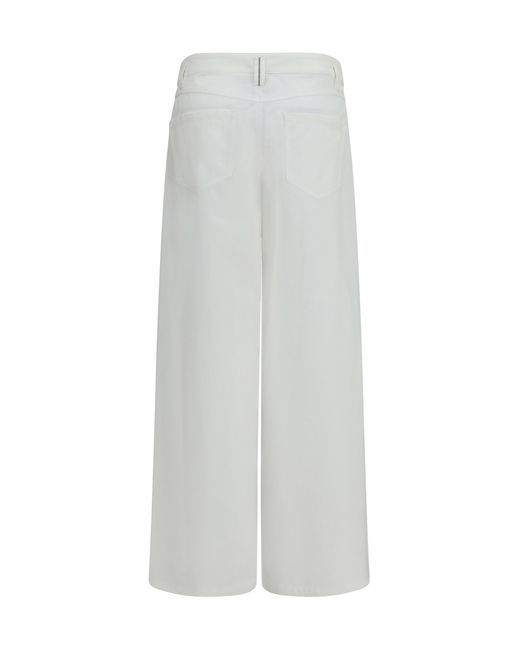 Brunello Cucinelli White Straight-Leg Cotton Pants