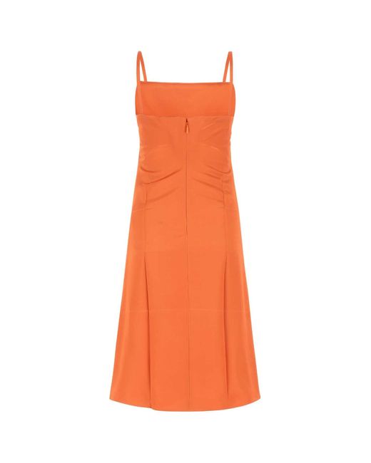 Loewe Orange Satin Dress
