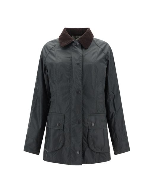 Barbour Gray Breadnell Waxed Jacket Cotton Down