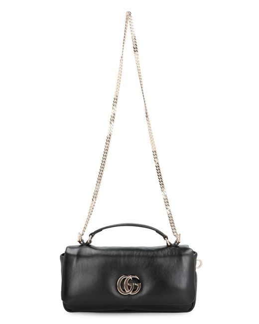 Gucci Black Small Leather Flap Handbag Lamb Handbags