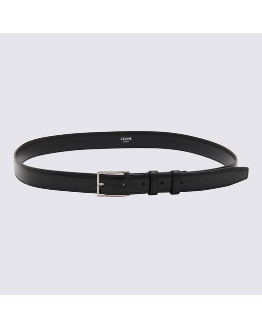 Céline Black Bull Leather Belt for men