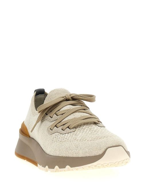 Brunello Cucinelli Natural Cotton Low Top Sneakers for men