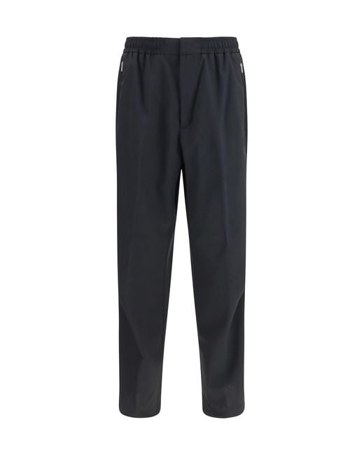 Laminar Blue Straight Pants Polyester; Wool Ovis Aries for men