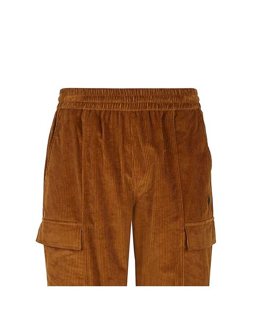 Marcelo Burlon Brown Velvet Pants for men