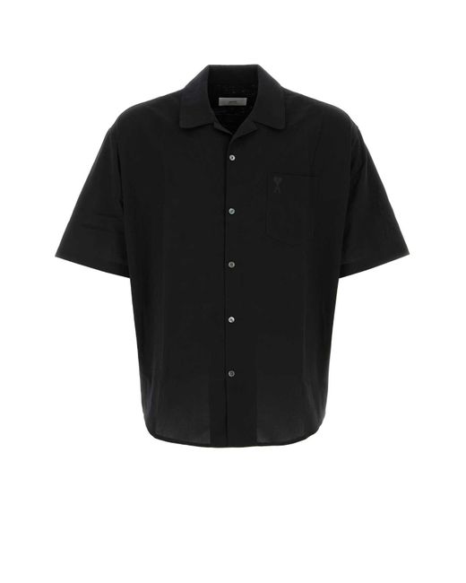 AMI Black Cotton Shirt for men