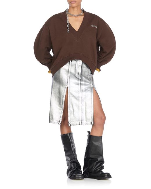 The Attico Brown Sweatshirt With Logo