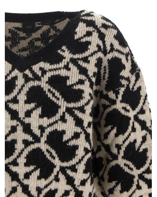Pinko Black V-neck Knit Sweater