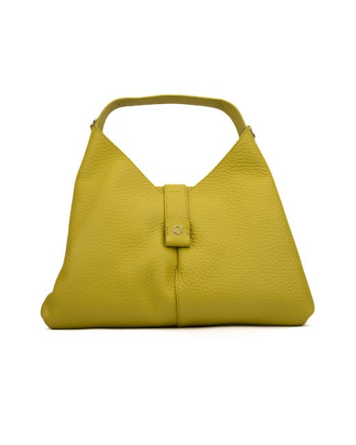 Orciani Yellow Vita Soft Small Leather Bag