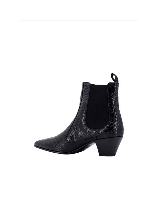 Céline Black Snake-Effect Leather Chelsea Boots for men