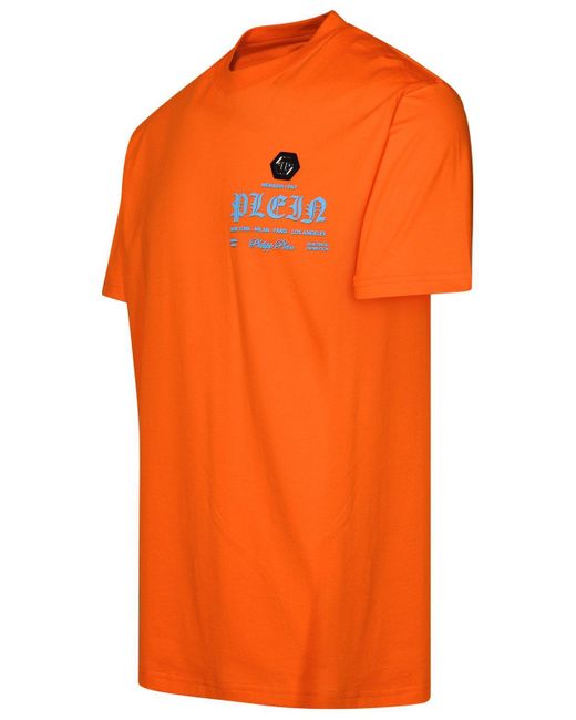 Philipp Plein Orange Cotton T-shirt for men