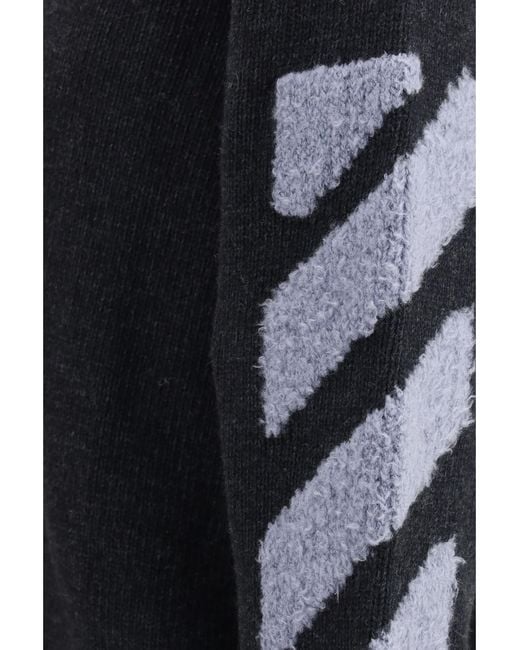 Off-White c/o Virgil Abloh Blue Diag Fuzzy Crewneck Sweater Wool Ovis Aries; Polyamide for men