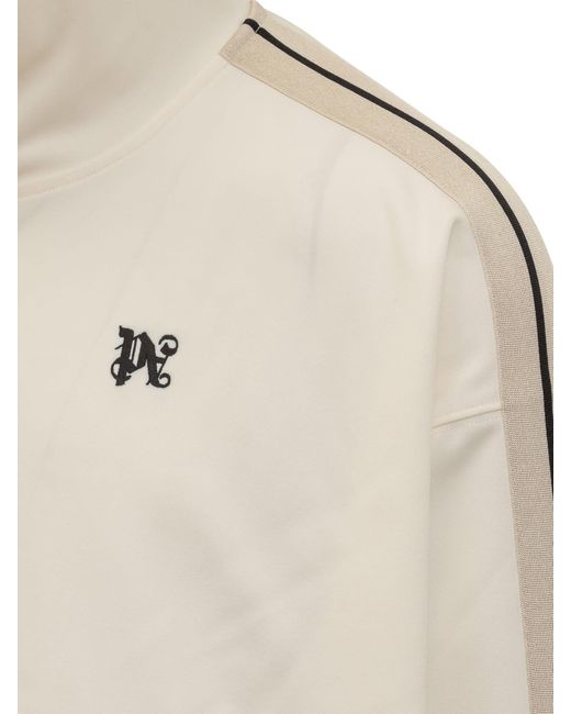 Palm Angels White Sweatshirt With Monogram Pa for men
