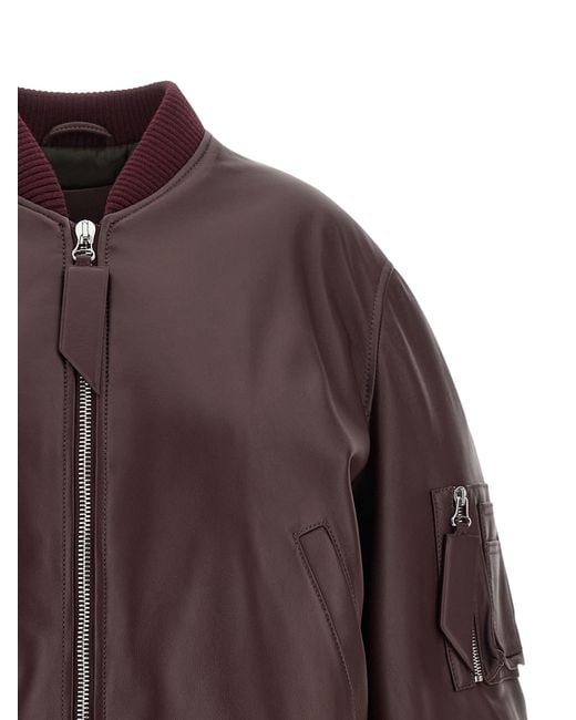 The Attico Brown Lamb Leather Jacket Clothing
