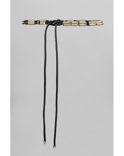 Isabel Marant Gray Swen Belts In Black Leather
