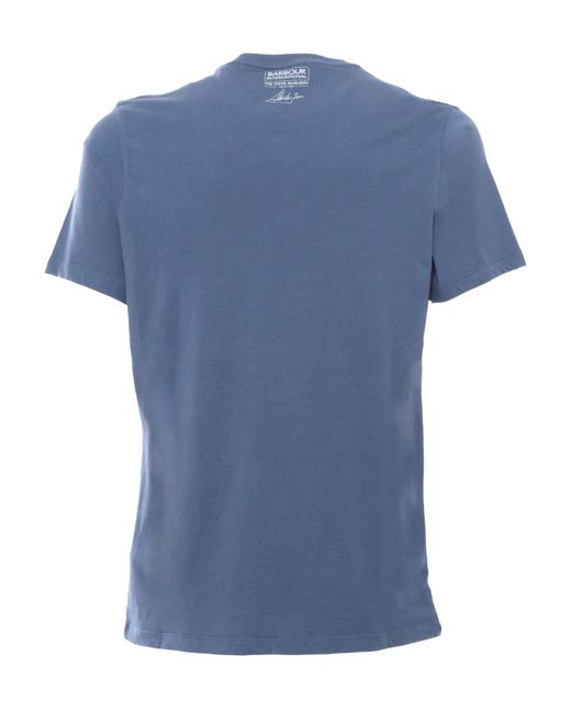 Barbour Blue Blu Patterned T-Shirt for men