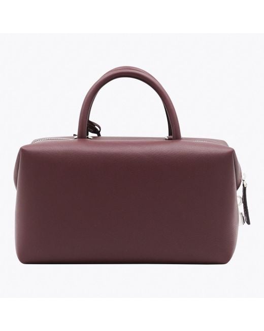 Max Mara Purple Dark Leather Holdallm Top Handle Bag