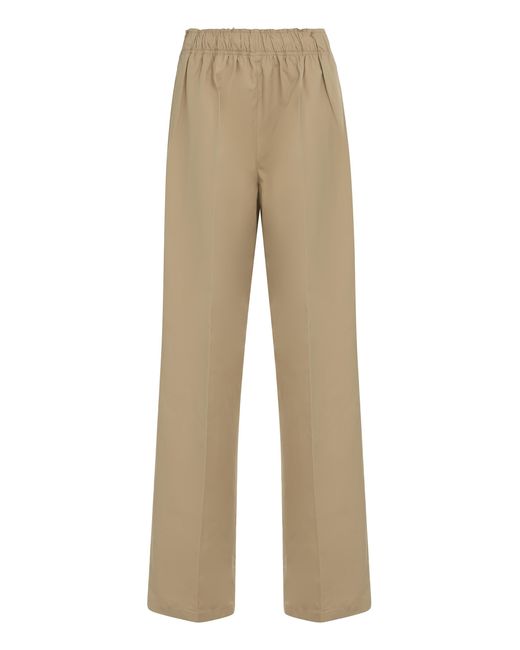 Prada Natural Cotton Wide-Leg Pant