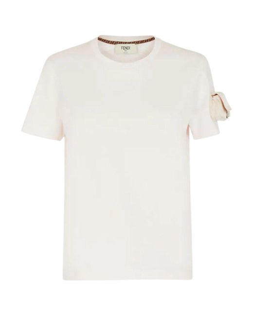 Fendi Baguette Pocket T-shirt in White | Lyst