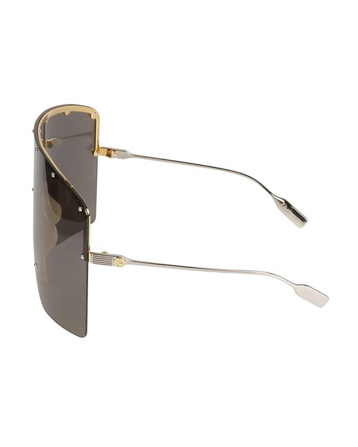 Gucci Gray Shield Studded Sunglasses
