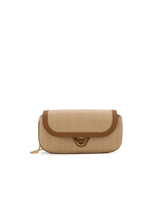 Coccinelle Natural Raffia And Leather Bag