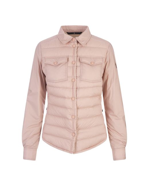 3 MONCLER GRENOBLE Pink Light Averau Shirt Jacket
