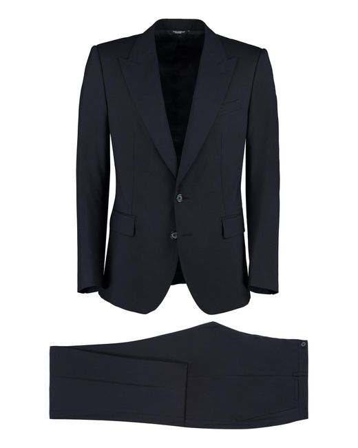Dolce & Gabbana Blue Sicilia Wool Two-pieces Suit for men