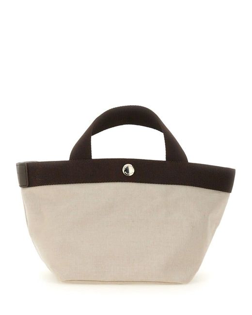 Herve Chapelier Brown Small Shopping Bag