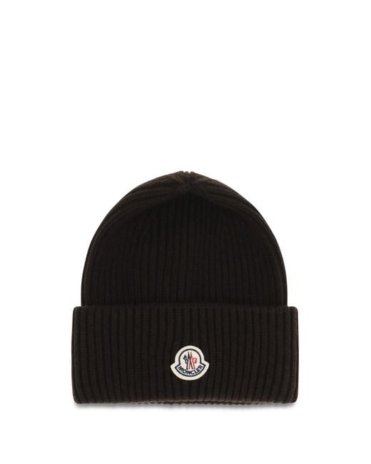 Moncler Black Wool And Cashmere-Blend Beanie Hats E Hairbands for men